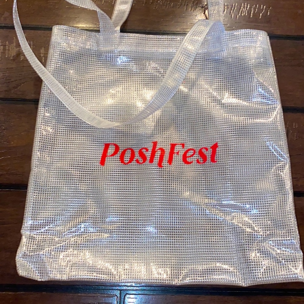 Poshfest Poshmark Reinforced Shopper Tote Bag Thick Plastic